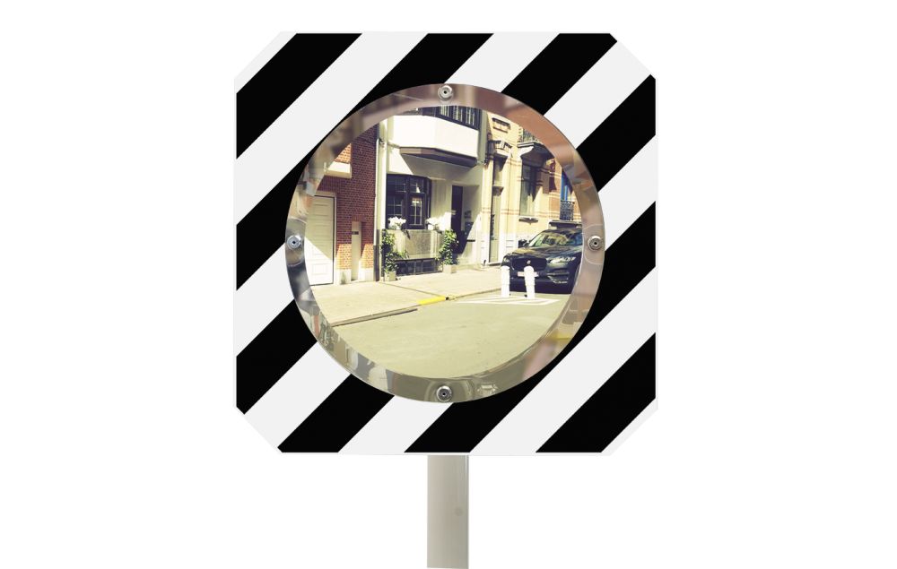 Miroir De Sécurité Grand Angle Pour Circulation - PVC, 16x16 Cm, Pour Garage, Route, Intérieur Et Extérieur